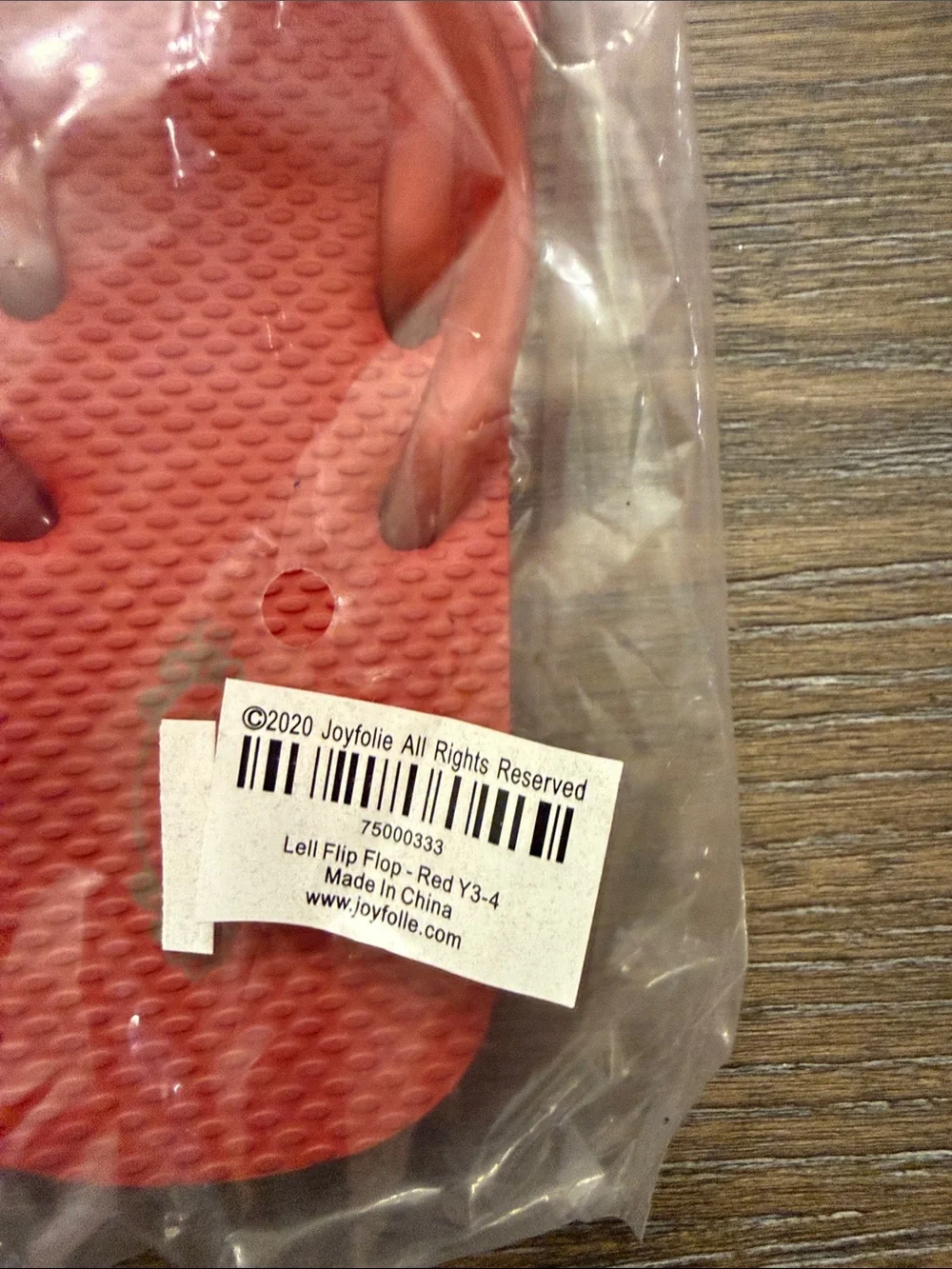 Joyfolie Red Flip Flops Girls 3-4 NIB